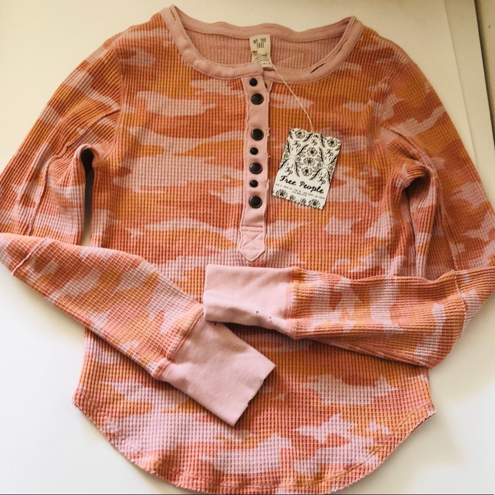 NWOT Free people Distressed Everest Henley XS
